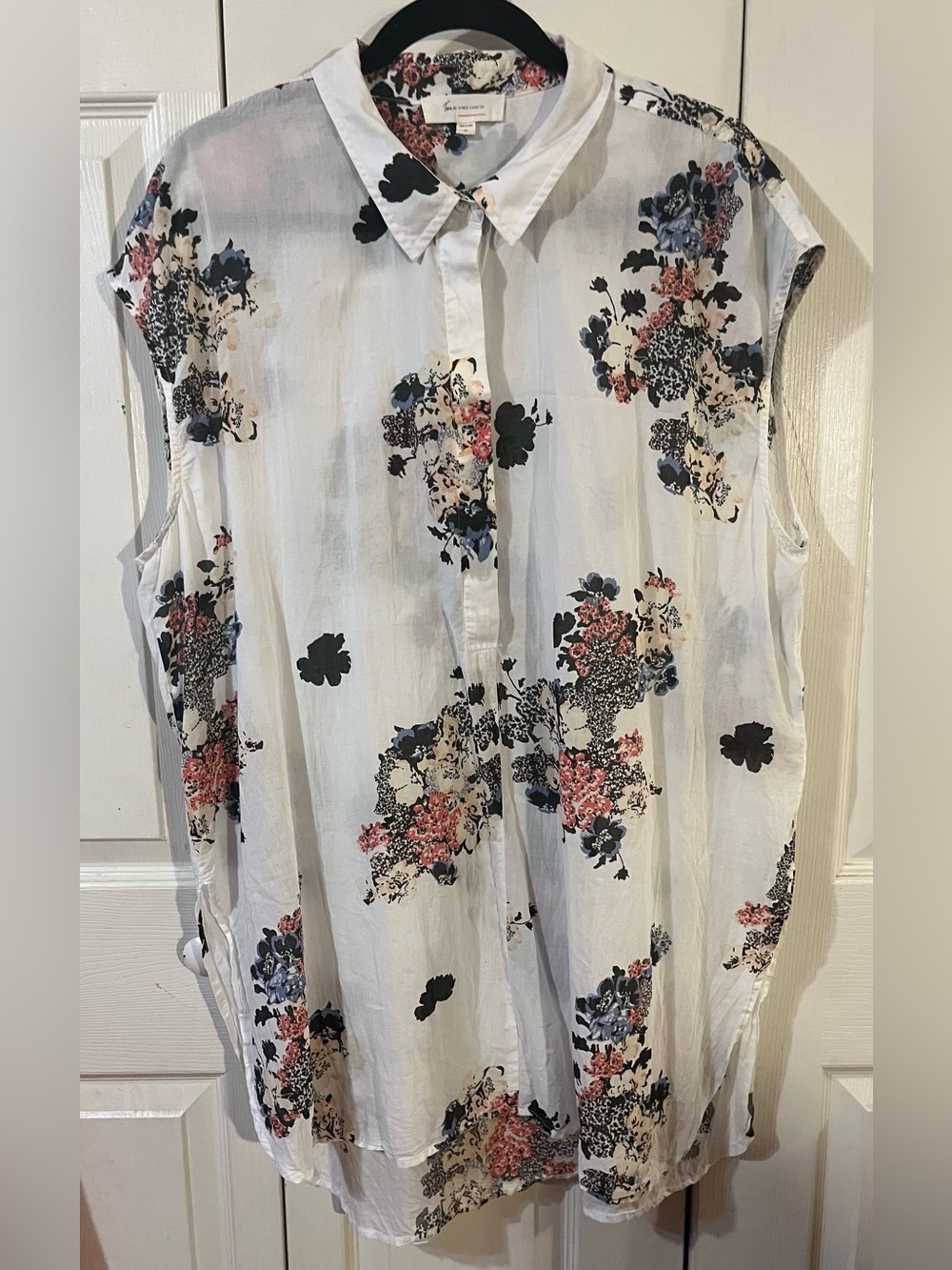 Two by Vince Camuto Women’s Bouquet Whimsy Tunic Semi Sheer Relaxed Fit Size XL - Picture 2 of 11